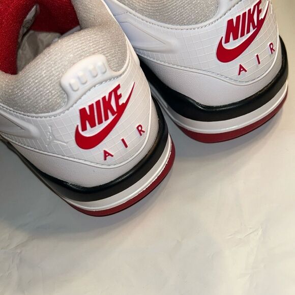 Air Jordan 4 RM Red & White Kids Leather Sneaker(Size 5.5Y) - Picture 4 of 12